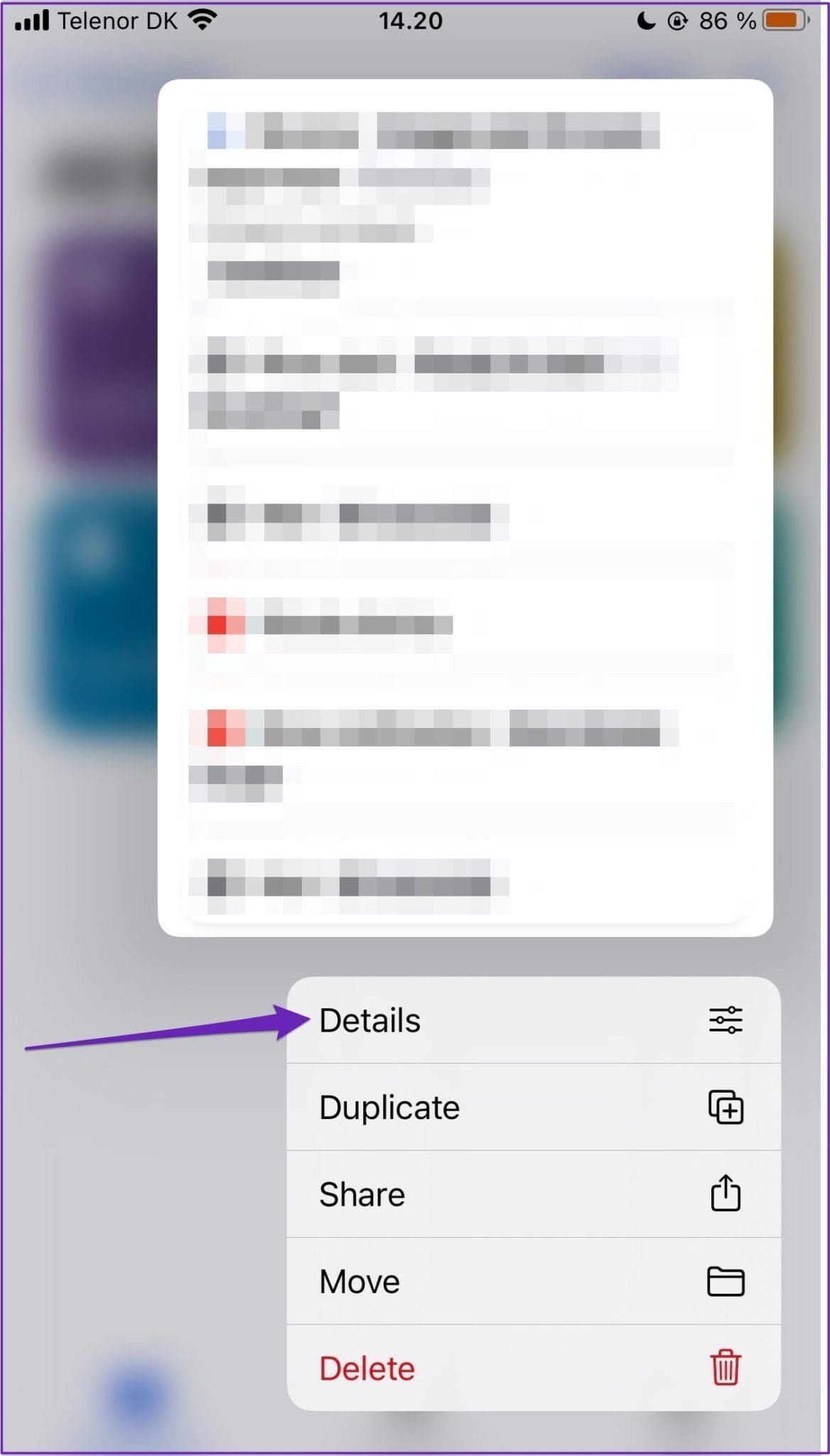 Details tab iphone