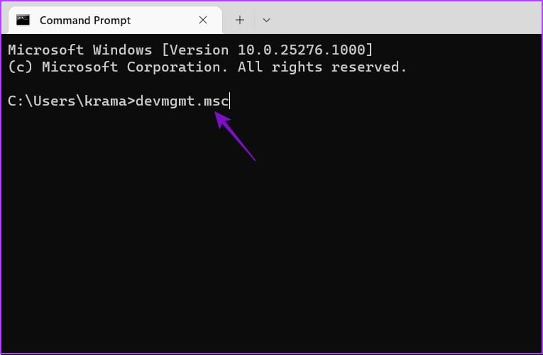 devmgmt.msc command in CMD