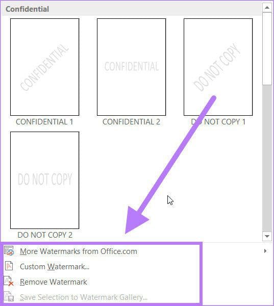 Different watermark options
