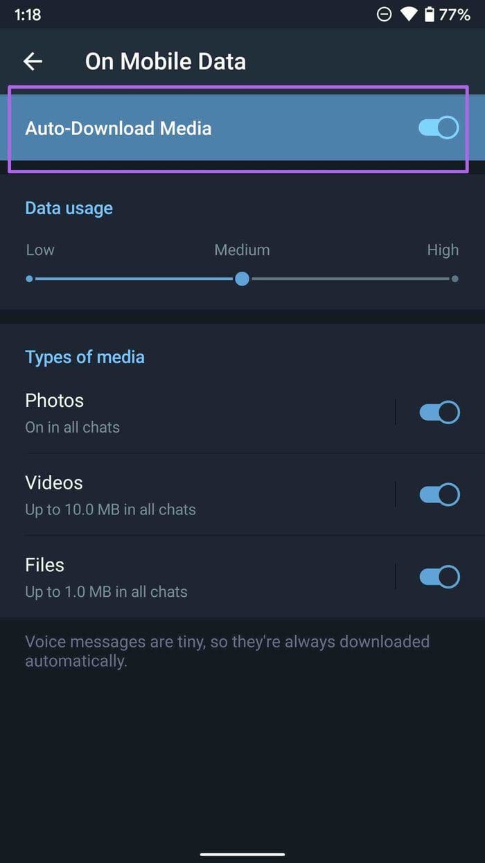 Disable auto download media