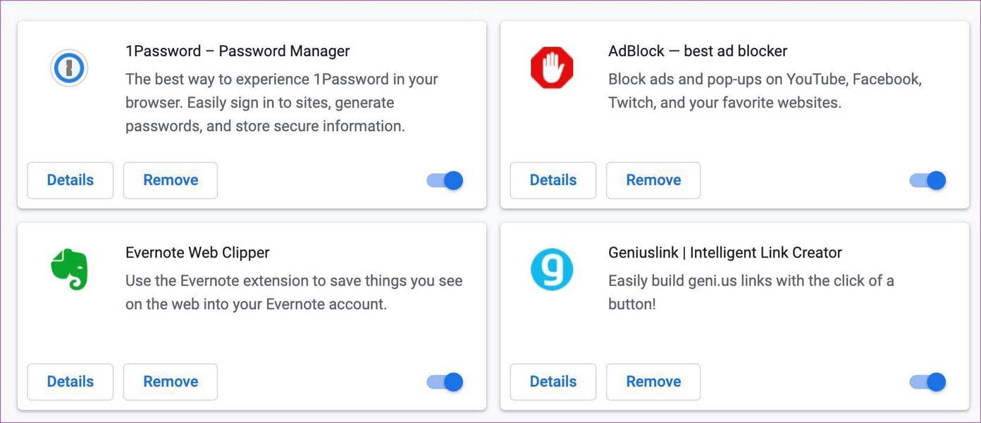 Disable chrome extensions