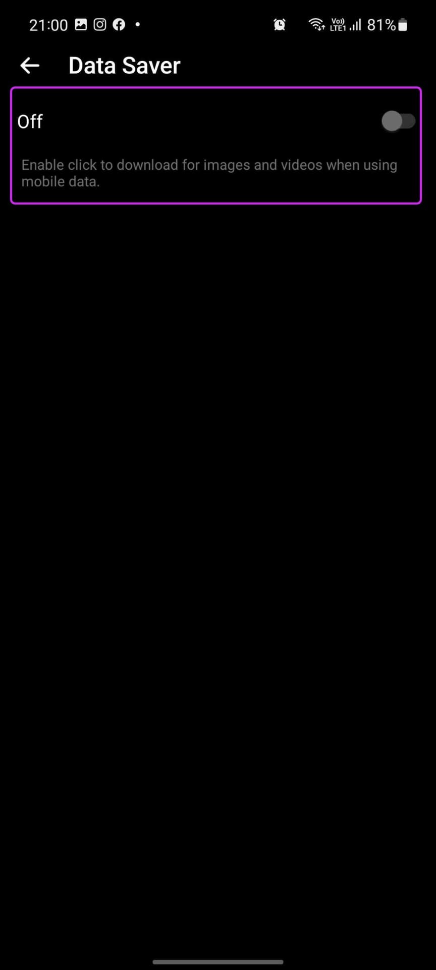 disable the data saver mode