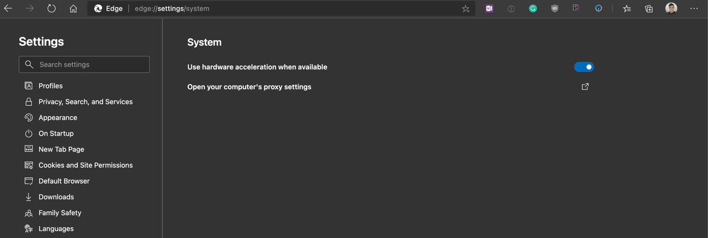 Disable hardware acceleration
