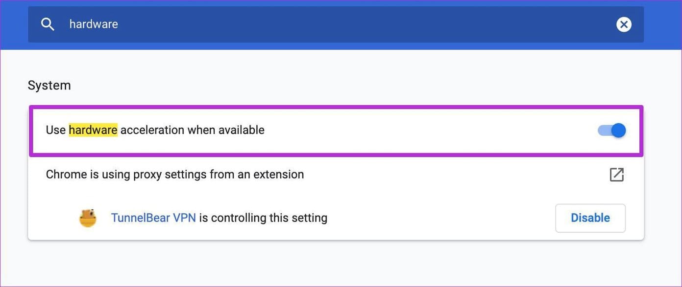 Disable hardware accleration