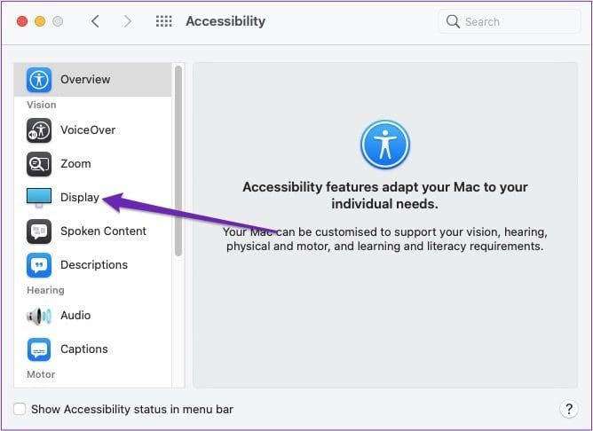 Display sidebar tab