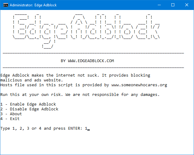 Edgeadblock Install Screen