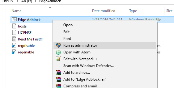 Edgeadblock Run As Administrator