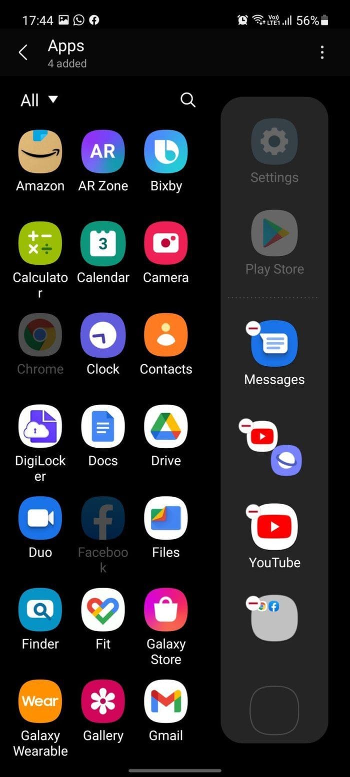 Edit edge panels