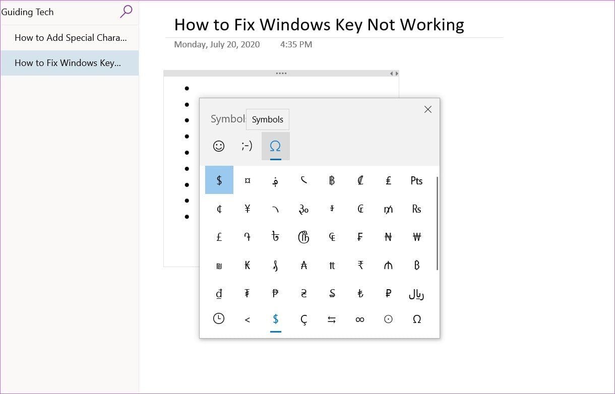 Emoji menu in windows 10