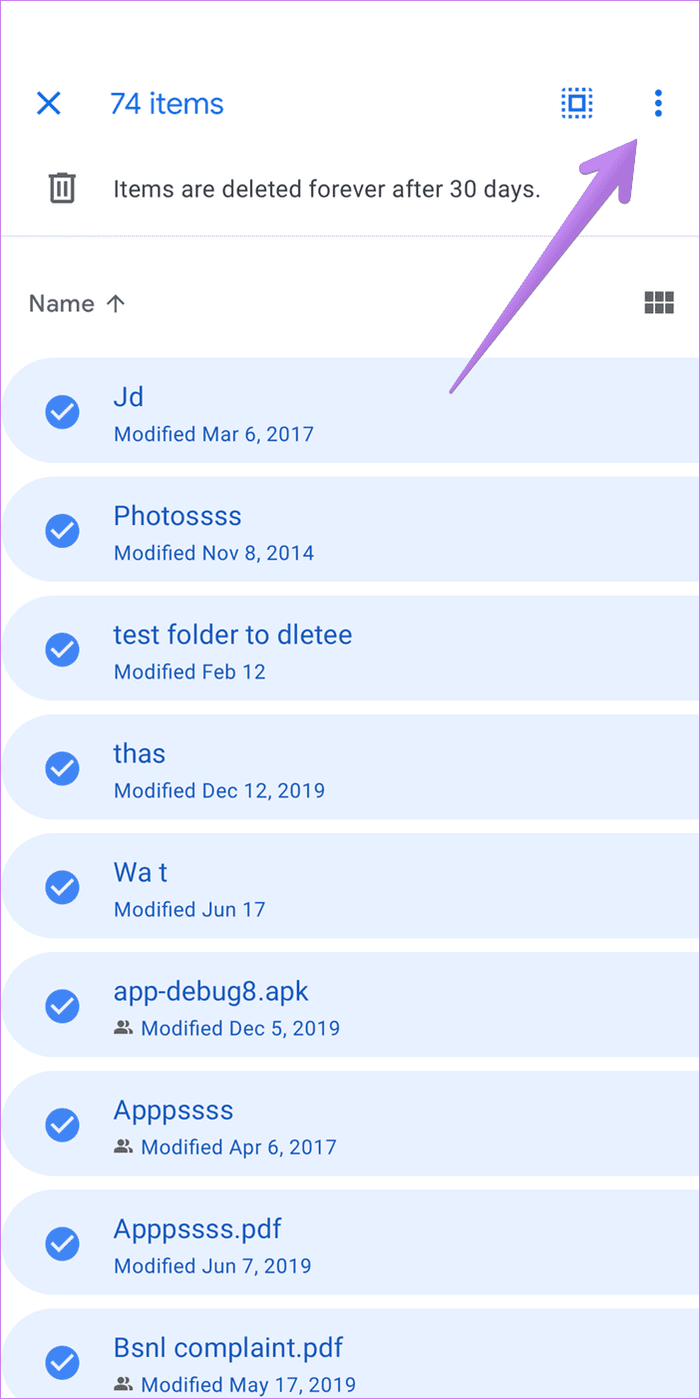 Empty google drive trash 9