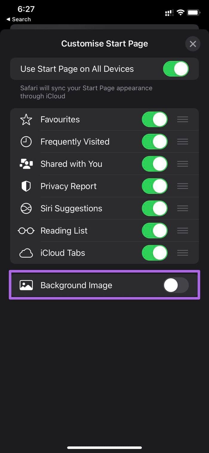 Enable backgrond image
