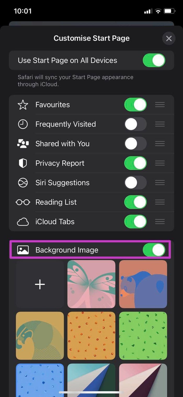 Enable background image