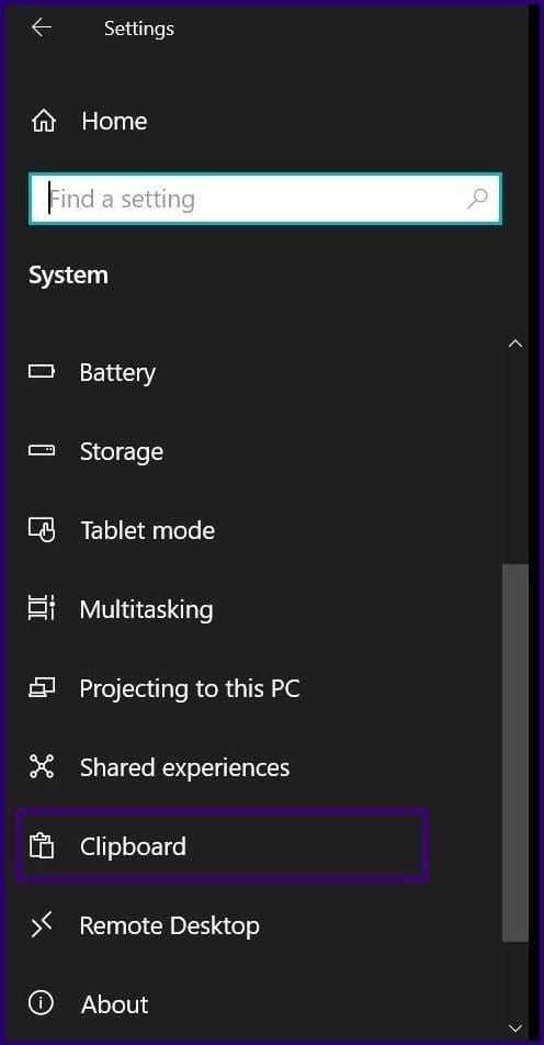 Enable clipboard history windows 10 step 3