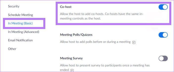 Enable co host feature