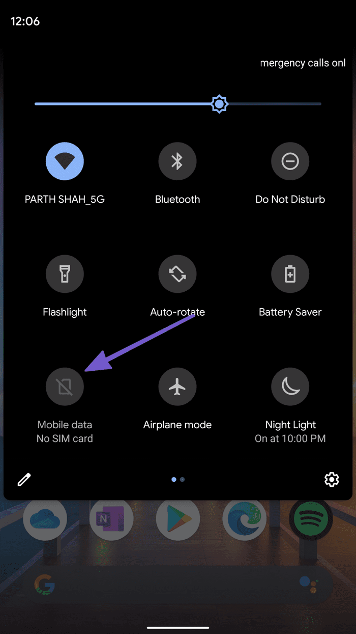 Enable mobile data