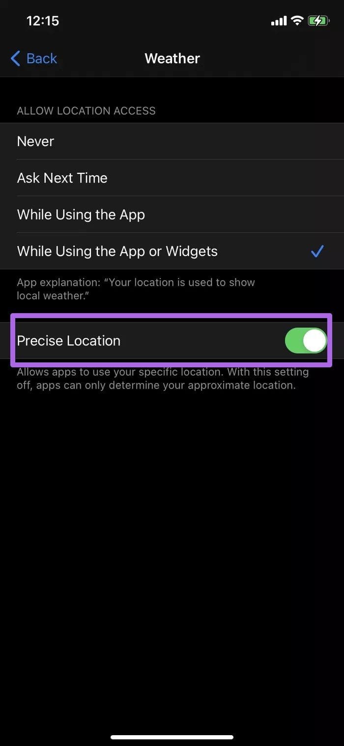 Enable precise location
