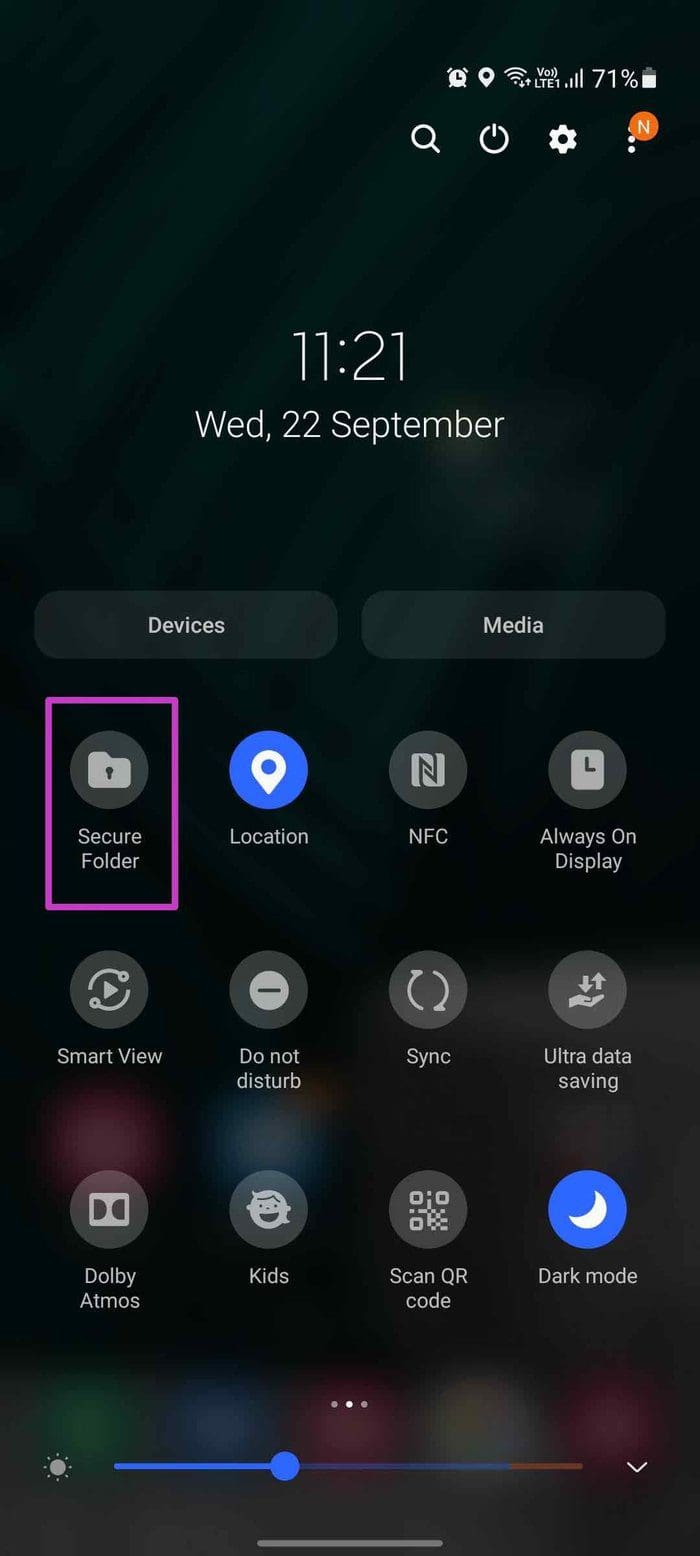 Enable secure folder