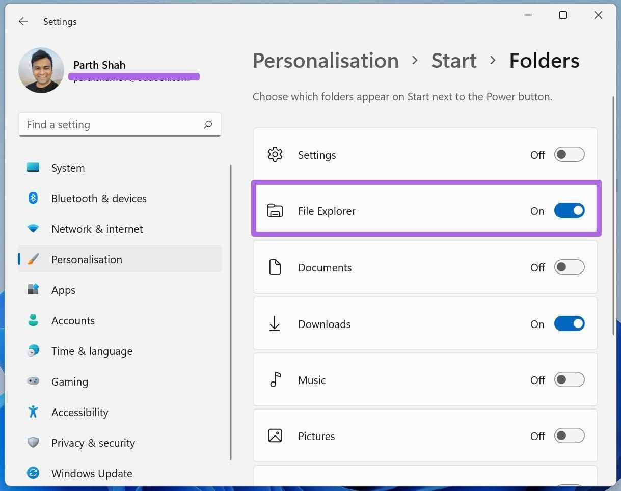 Enable shortcuts in start menu