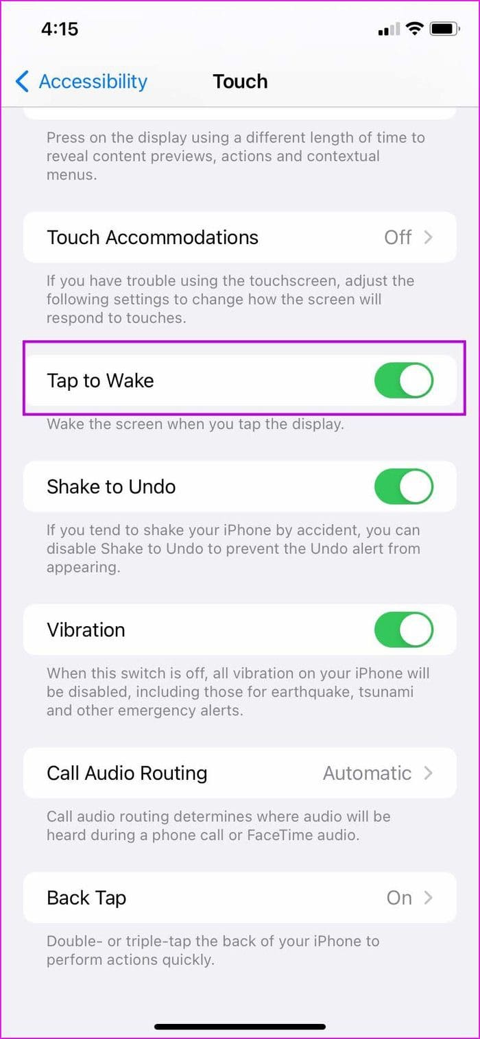 Enable tap to wake on i Phone