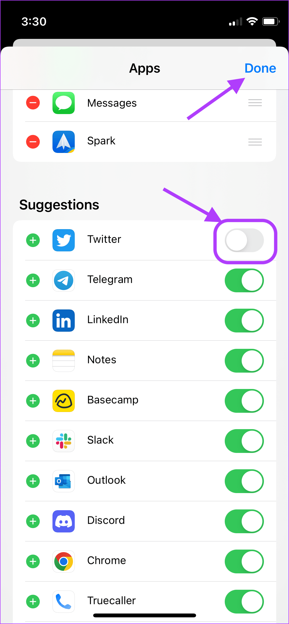 enable toggle