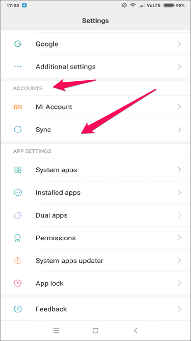 Error Code 495 Account Sync
