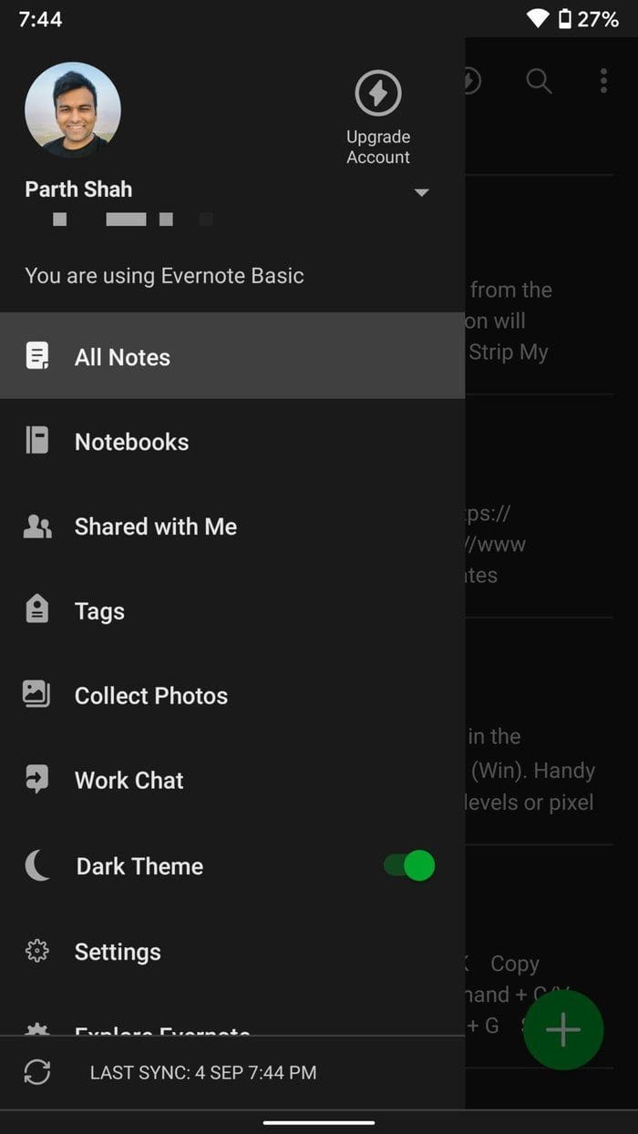Evernote ui