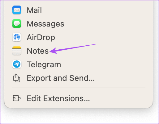 Export Pages document to Notes Mac 