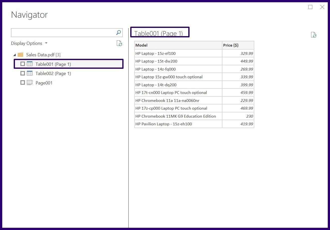 Extract tables from pdf step 12