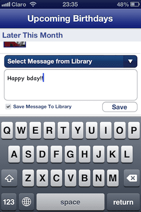 F Birthdays Saving Message Library