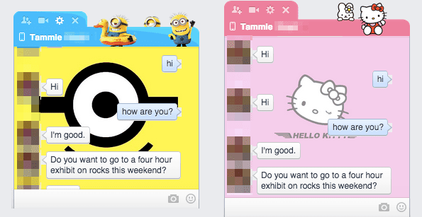 Facebook Chat Layout Chrome Extension Minion Hello Kitty