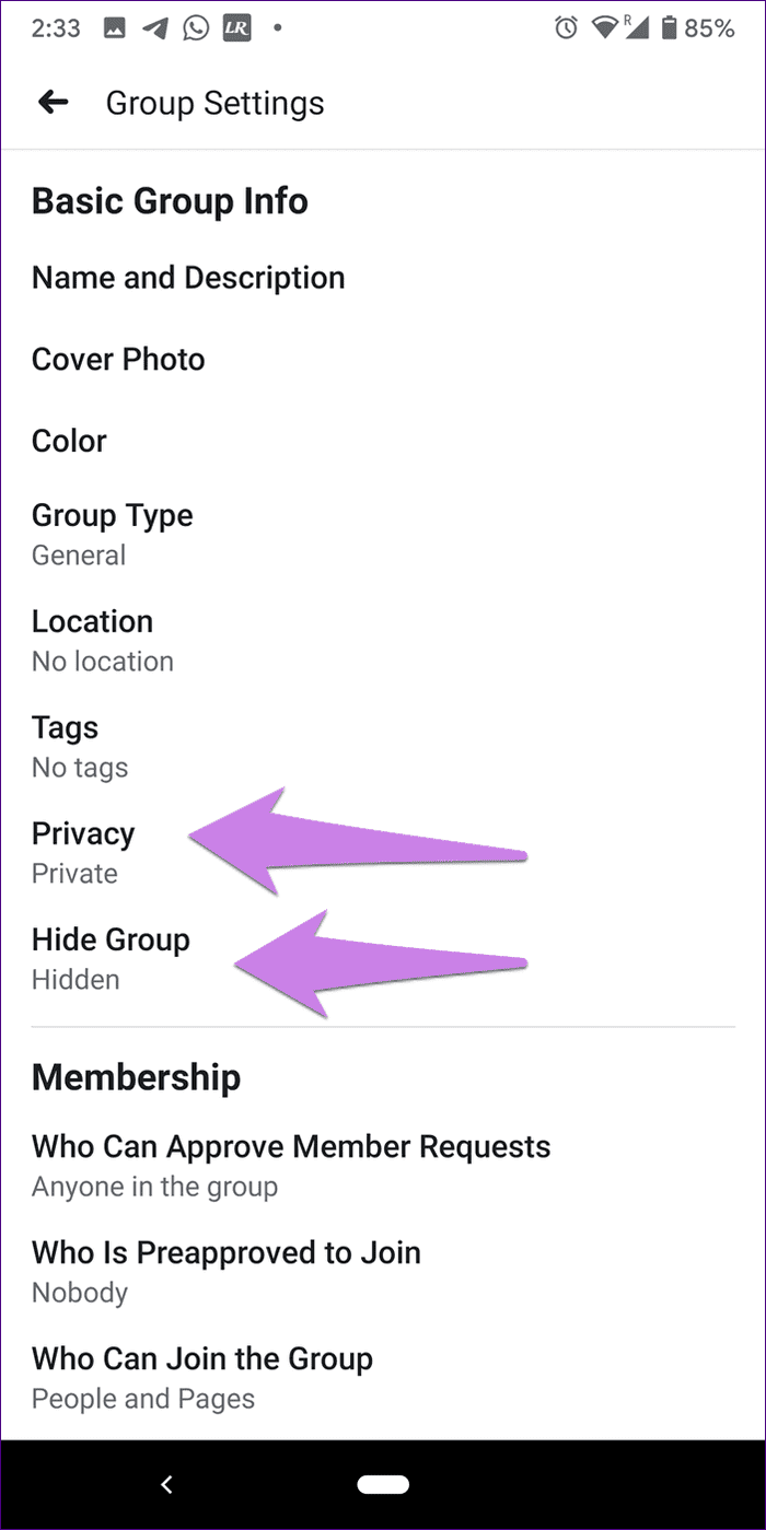Facebook Closed Secret And Private Group Privacy Settings 11