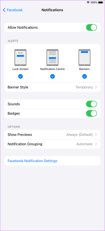 Facebook notifications iphone 4