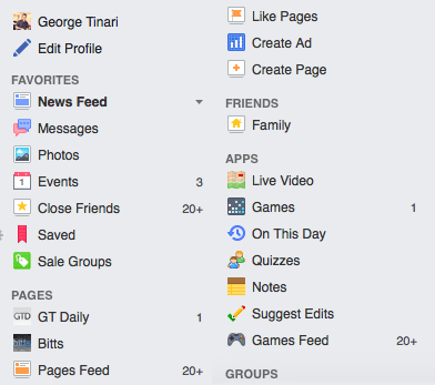 Facebook Sidebar Ridiculous Items Menu Apps Groups Favorites