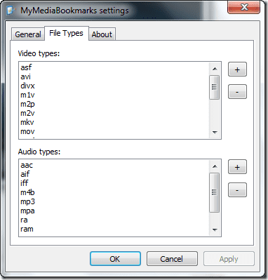 Filetype Settings
