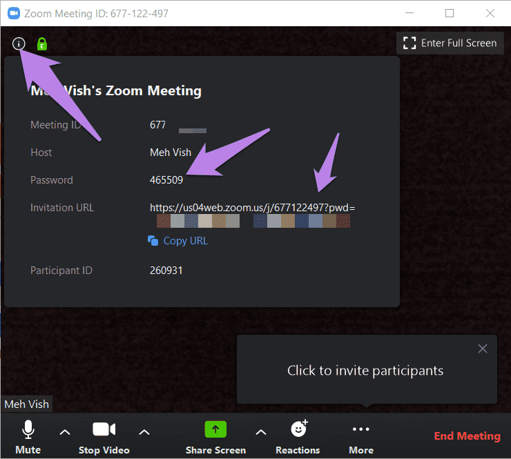 Find zoom meeting password 15