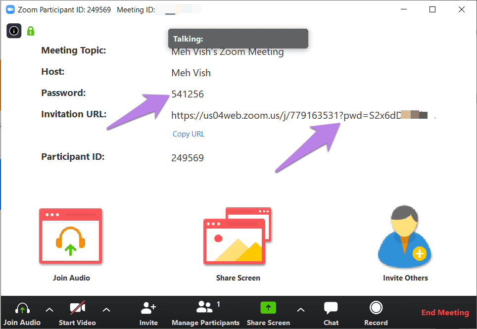 Find zoom meeting password 1
