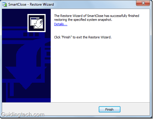 Finishrestorewizardsmartclose