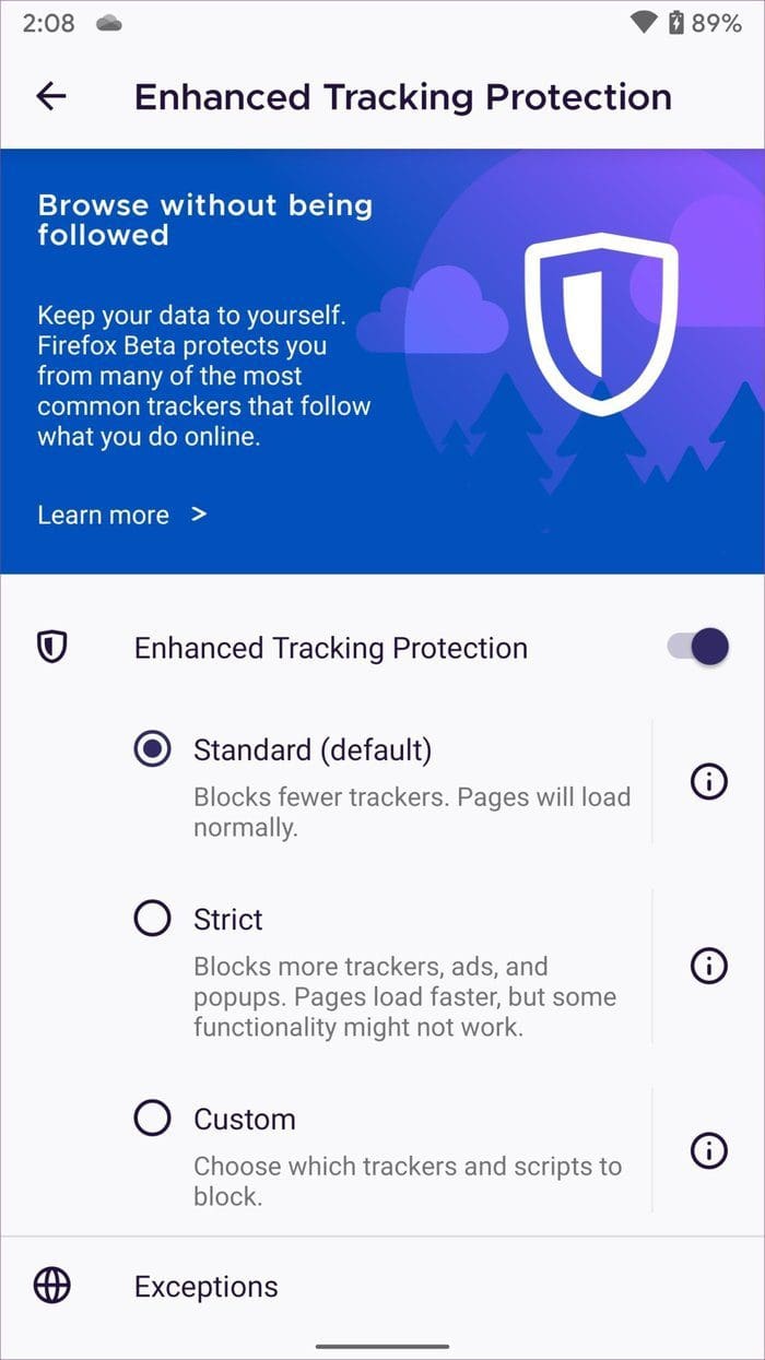 Firefox tracking