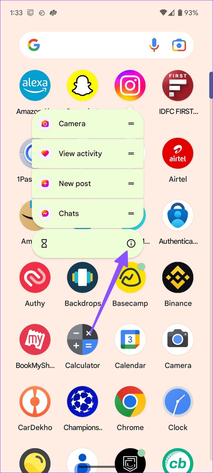 Instagram app info