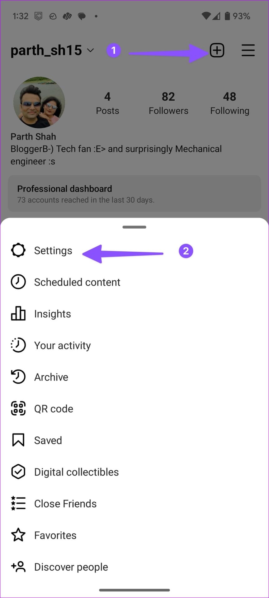 Instagram settings