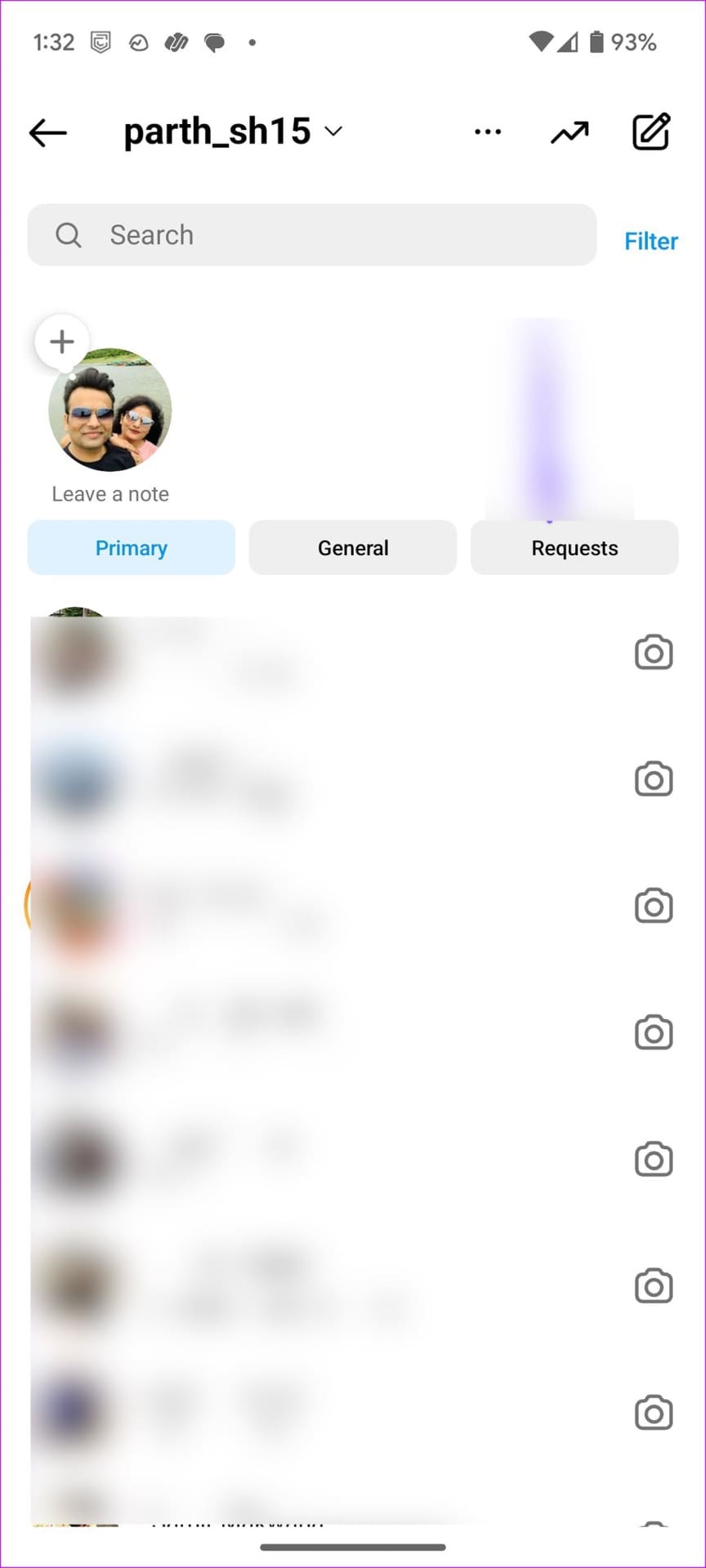 open a message in Instagram