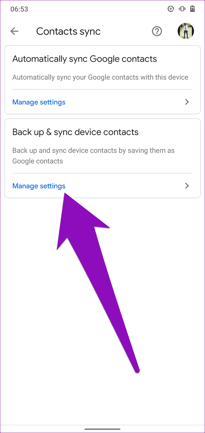 Fix android not backing up contacts 13