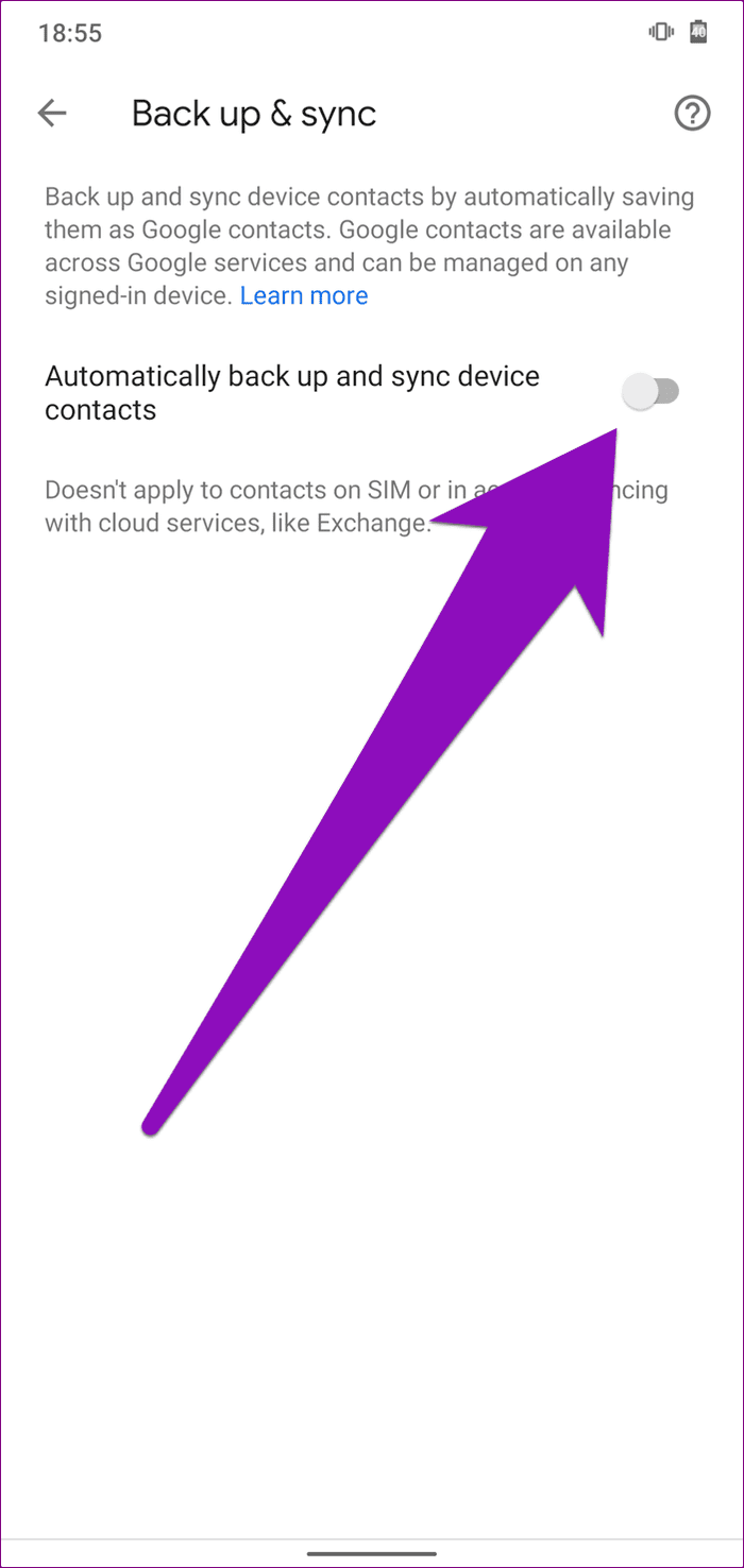 Fix android not backing up contacts 14