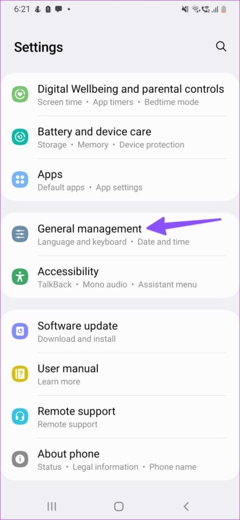 General management on Android