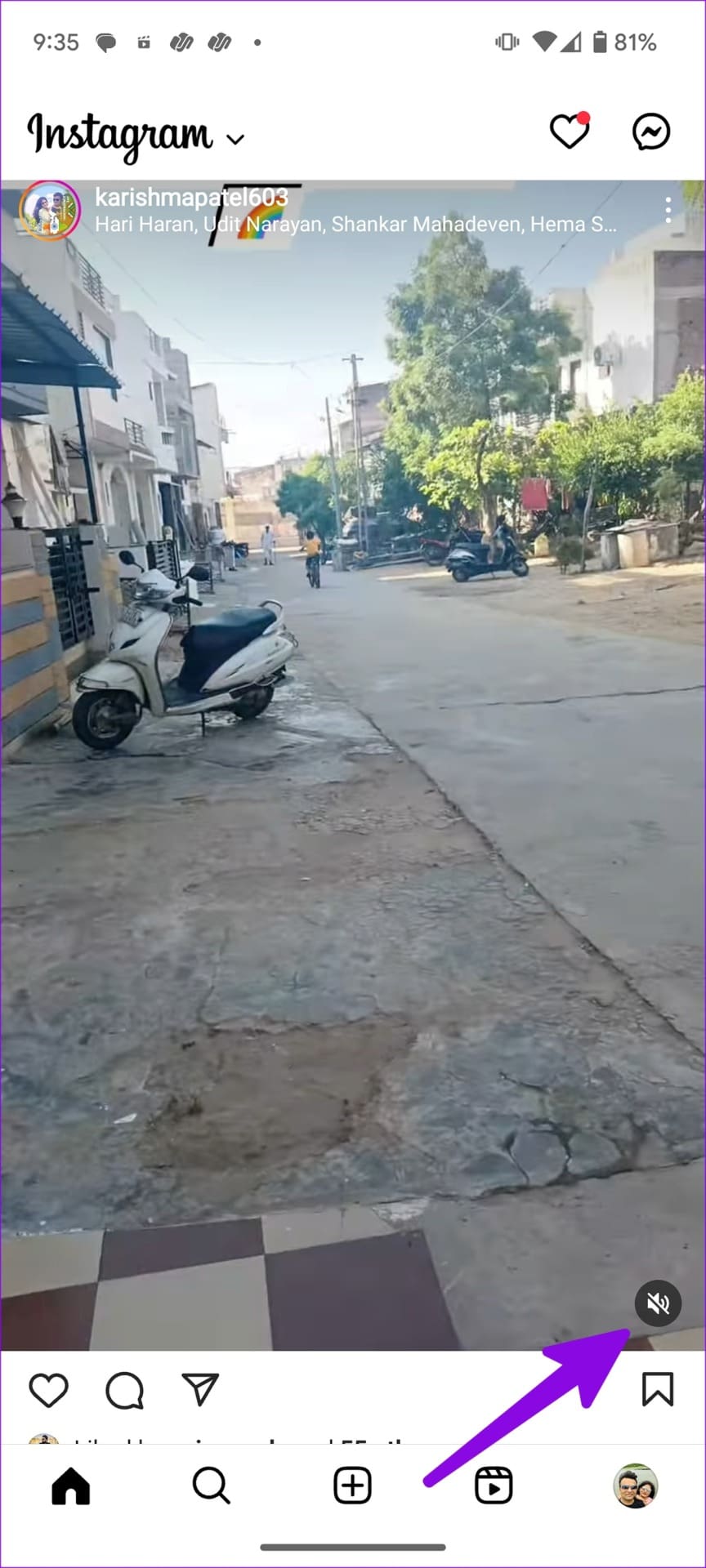 unmute instagram video