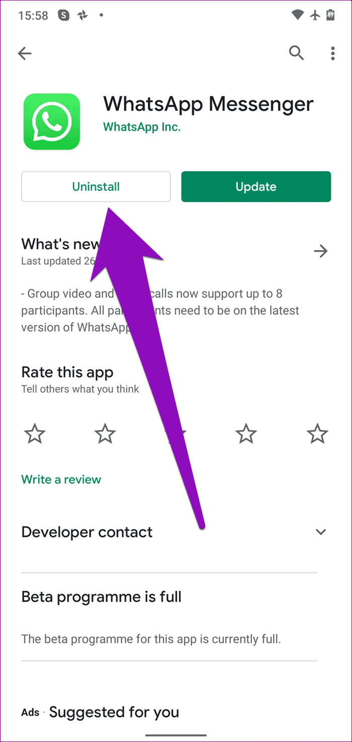 Fix unfortunately whatsapp has stopped error android 13