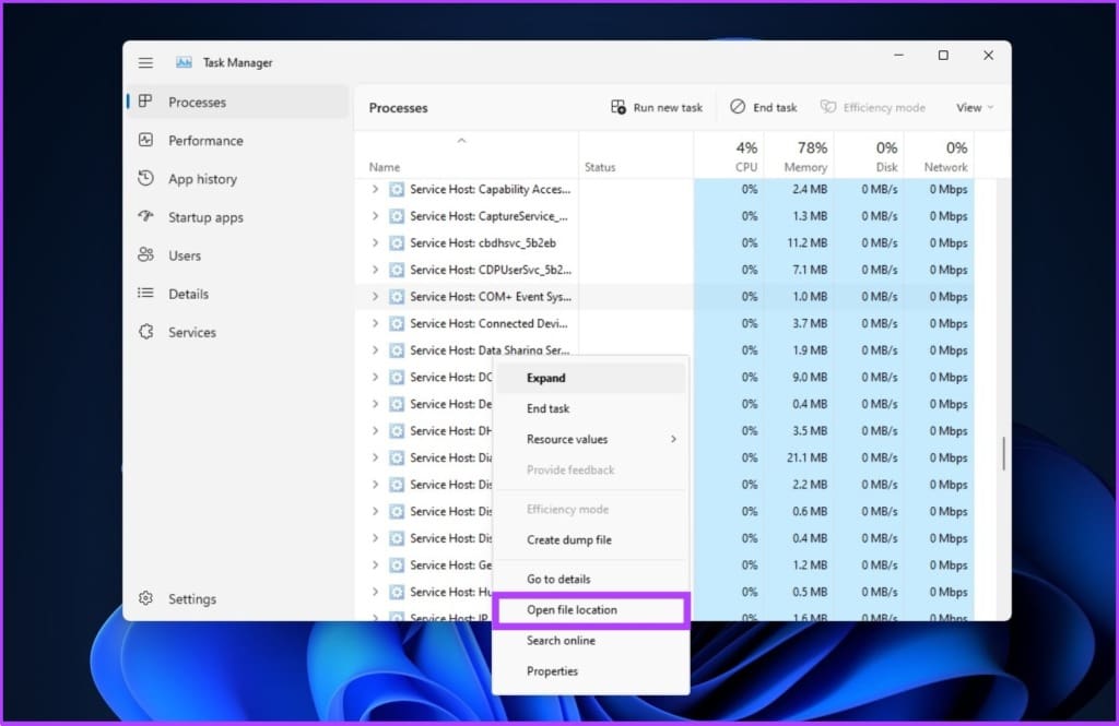 scroll to find the fltMgr.sys file