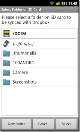Folder Select Dropsync