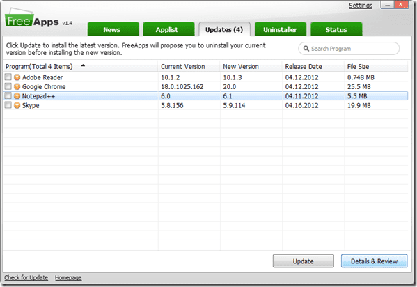 Freeapps Updater
