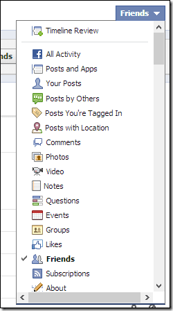 Friends Activity Log